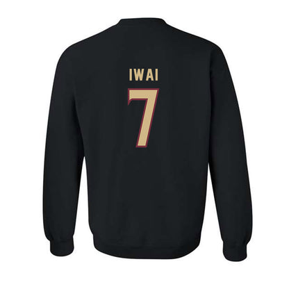 FSU - NCAA Women's Soccer : Ran Iwai - Black Replica Shersey Crewneck Sweatshirt