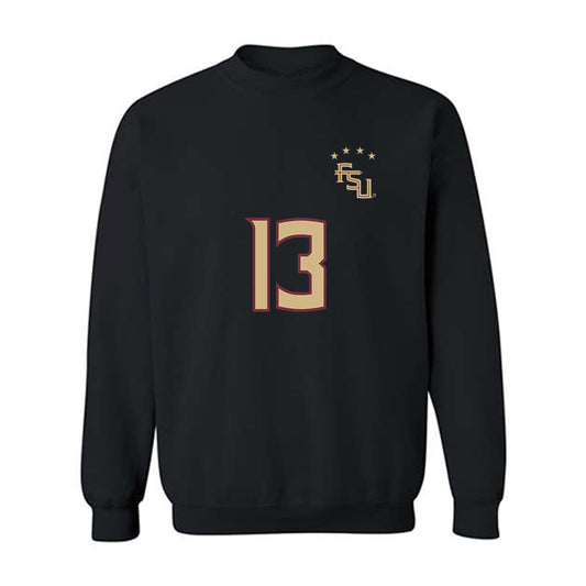 FSU - NCAA Women's Soccer : Mya Brandon - Black Replica Shersey Crewneck Sweatshirt-0