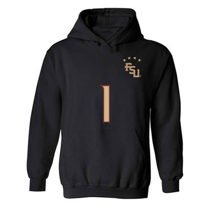 FSU - NCAA Women's Soccer : Adelyn Todd - Black Replica Shersey Hooded Sweatshirt