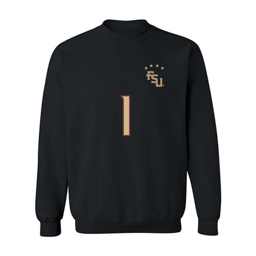 FSU - NCAA Women's Soccer : Adelyn Todd - Black Replica Shersey Crewneck Sweatshirt