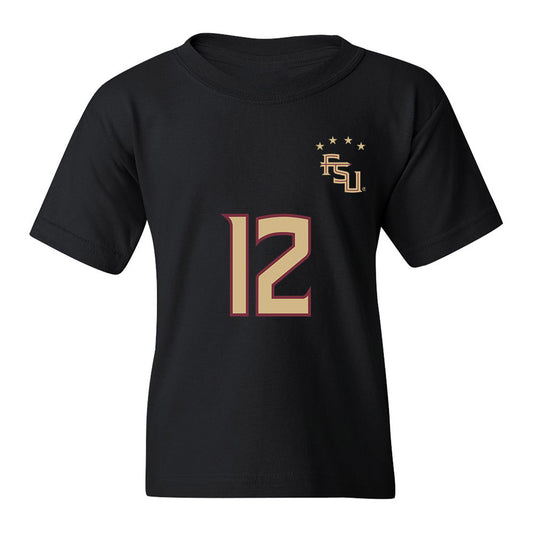 FSU - NCAA Women's Soccer : Nina Norshie - Black Replica Shersey Youth T-Shirt