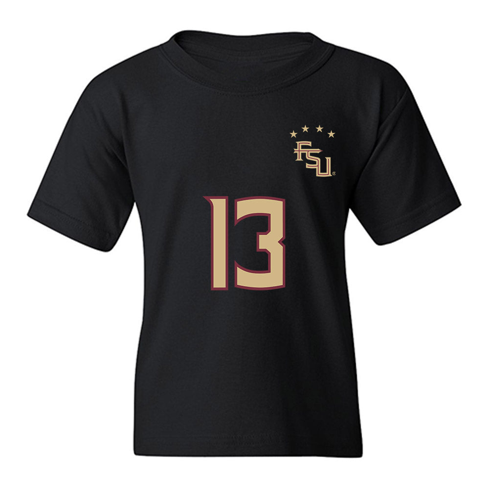 FSU - NCAA Women's Soccer : Mya Brandon - Black Replica Shersey Youth T-Shirt-0