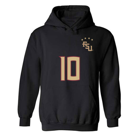 FSU - NCAA Women's Soccer : Peyton Nourse - Black Replica Shersey Hooded Sweatshirt