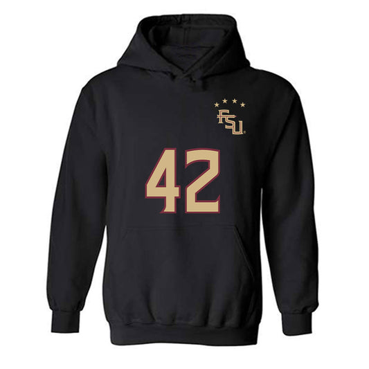 FSU - NCAA Women's Soccer : Wrianna Hudson - Black Replica Shersey Hooded Sweatshirt