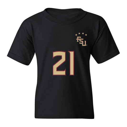 FSU - NCAA Women's Soccer : Nawreen Ahmad - Black Replica Shersey Youth T-Shirt-0