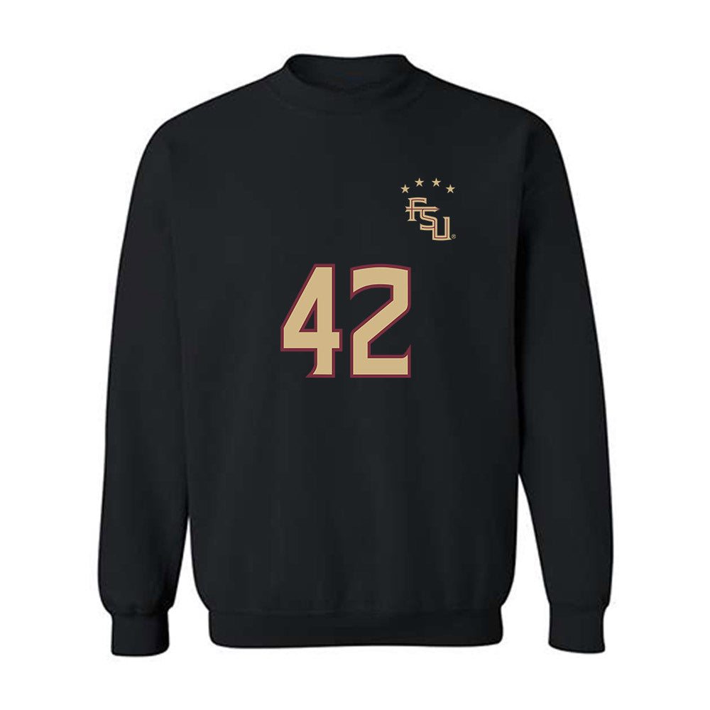 FSU - NCAA Women's Soccer : Wrianna Hudson - Black Replica Shersey Crewneck Sweatshirt