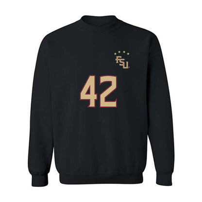 FSU - NCAA Women's Soccer : Wrianna Hudson - Black Replica Shersey Crewneck Sweatshirt