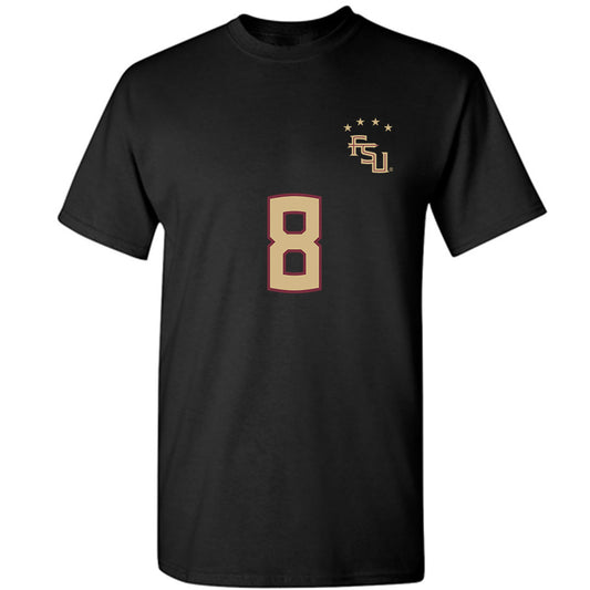 FSU - NCAA Women's Soccer : Janet Okeke - Black Replica Shersey T-Shirt-0