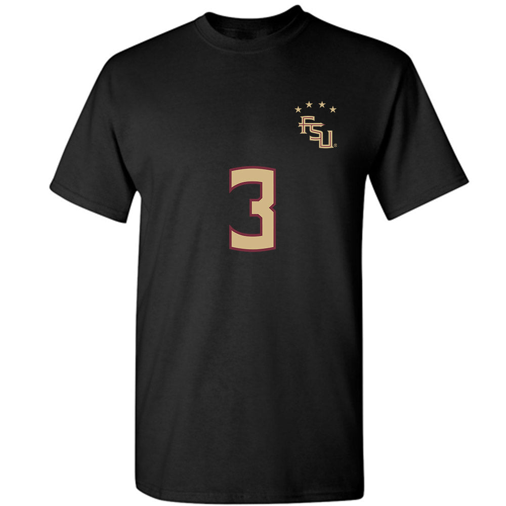 FSU - NCAA Women's Soccer : Jaida McGrew - Black Replica Shersey T-Shirt-0