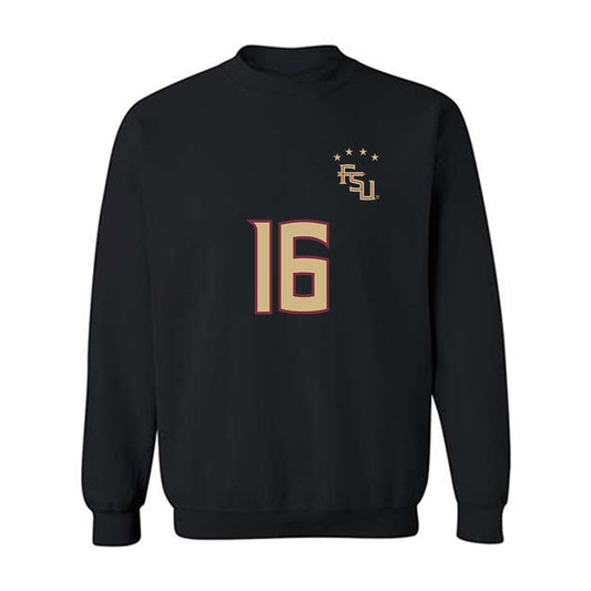 FSU - NCAA Women's Soccer : Sophia Nguyen - Black Replica Shersey Crewneck Sweatshirt