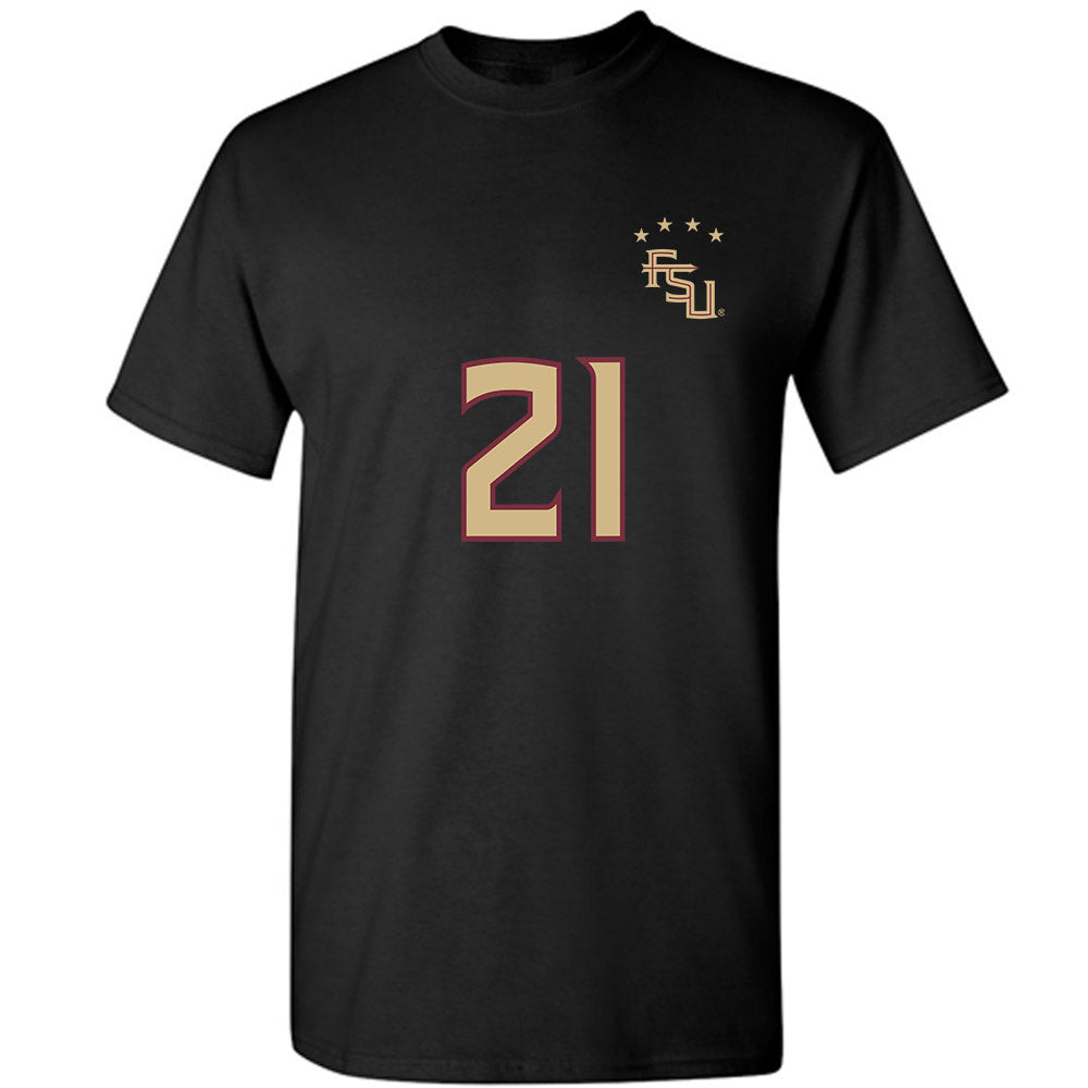 FSU - NCAA Women's Soccer : Nawreen Ahmad - Black Replica Shersey T-Shirt-0