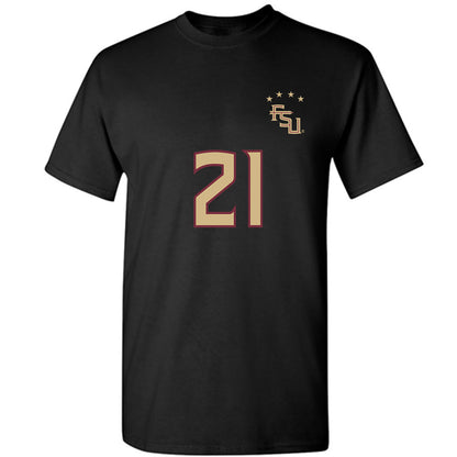 FSU - NCAA Women's Soccer : Nawreen Ahmad - Black Replica Shersey T-Shirt-0