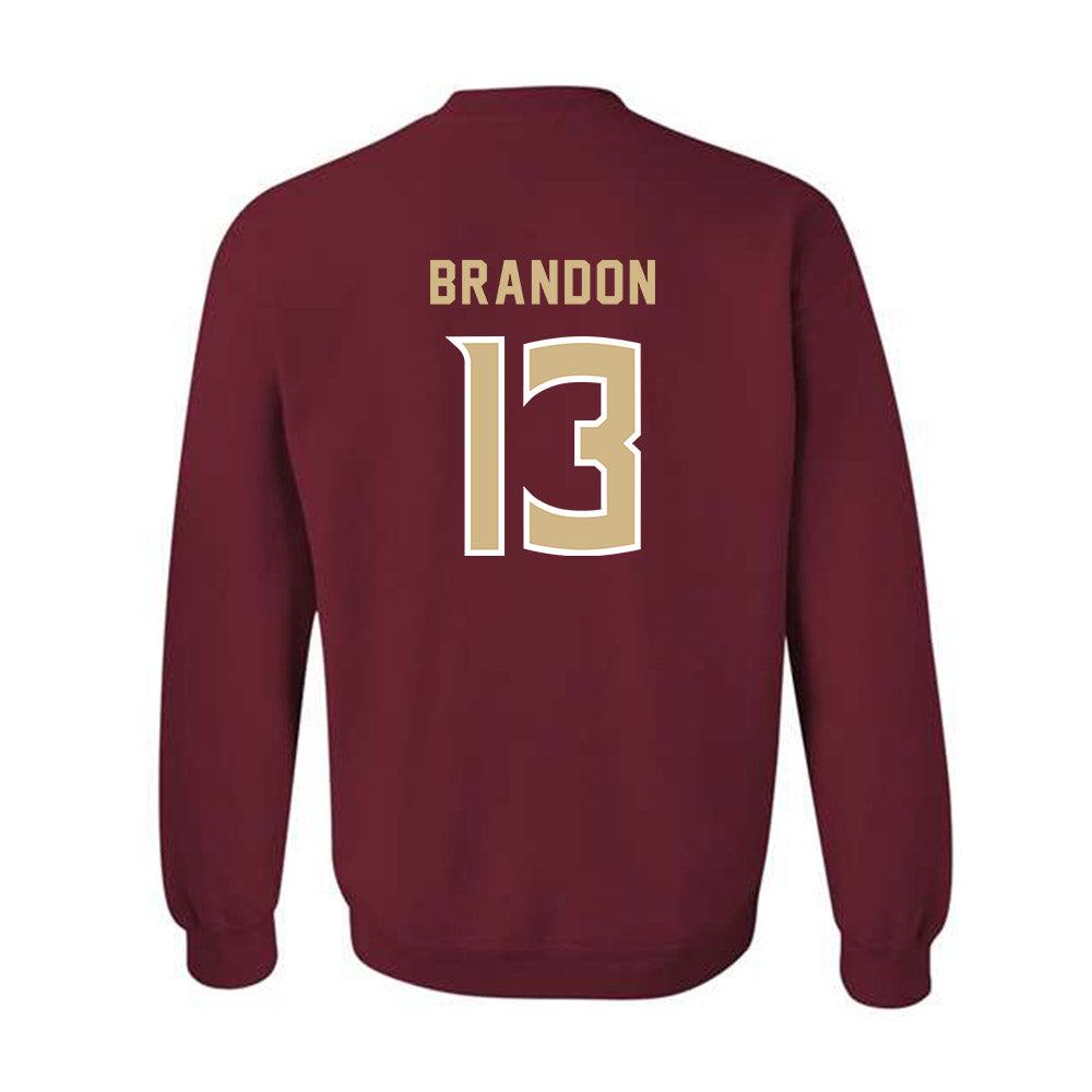 FSU - NCAA Women's Soccer : Mya Brandon - Garnet Replica Shersey Crewneck Sweatshirt-1