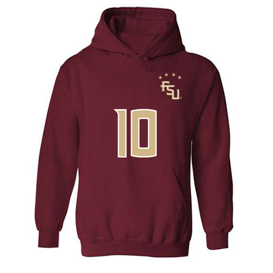 FSU - NCAA Women's Soccer : Peyton Nourse - Garnet Replica Shersey Hooded Sweatshirt