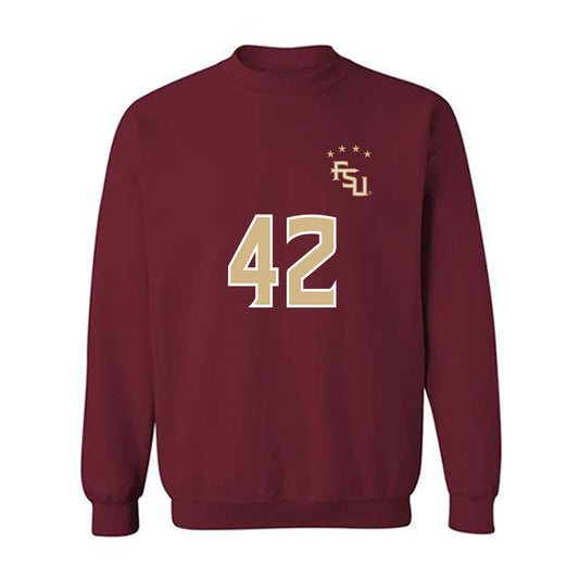 FSU - NCAA Women's Soccer : Wrianna Hudson - Garnet Replica Shersey Crewneck Sweatshirt