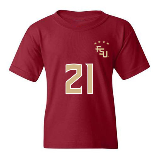 FSU - NCAA Women's Soccer : Olivia Lebdaoui - Garnet Replica Shersey Youth T-Shirt