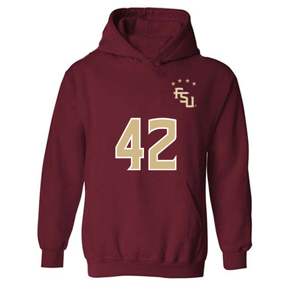 FSU - NCAA Women's Soccer : Wrianna Hudson - Garnet Replica Shersey Hooded Sweatshirt