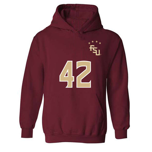 FSU - NCAA Women's Soccer : Wrianna Hudson - Garnet Replica Shersey Hooded Sweatshirt