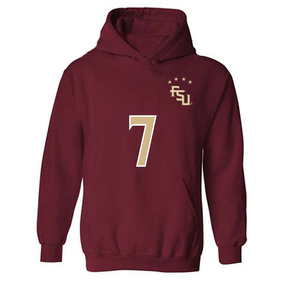 FSU - NCAA Women's Soccer : Ran Iwai - Garnet Replica Shersey Hooded Sweatshirt