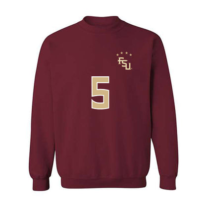 FSU - NCAA Women's Soccer : Giana Riley - Garnet Replica Shersey Crewneck Sweatshirt