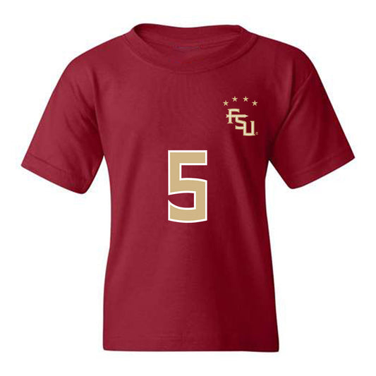 FSU - NCAA Women's Soccer : Giana Riley - Garnet Replica Shersey Youth T-Shirt