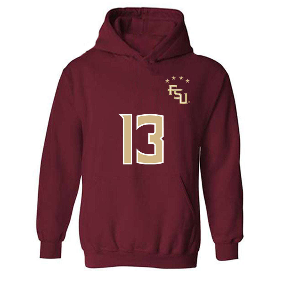 FSU - NCAA Women's Soccer : Mya Brandon - Garnet Replica Shersey Hooded Sweatshirt-0