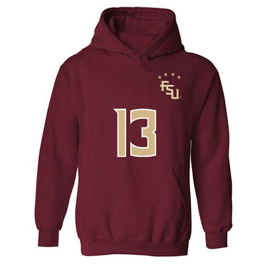 FSU - NCAA Women's Soccer : Mya Brandon - Garnet Replica Shersey Hooded Sweatshirt-0