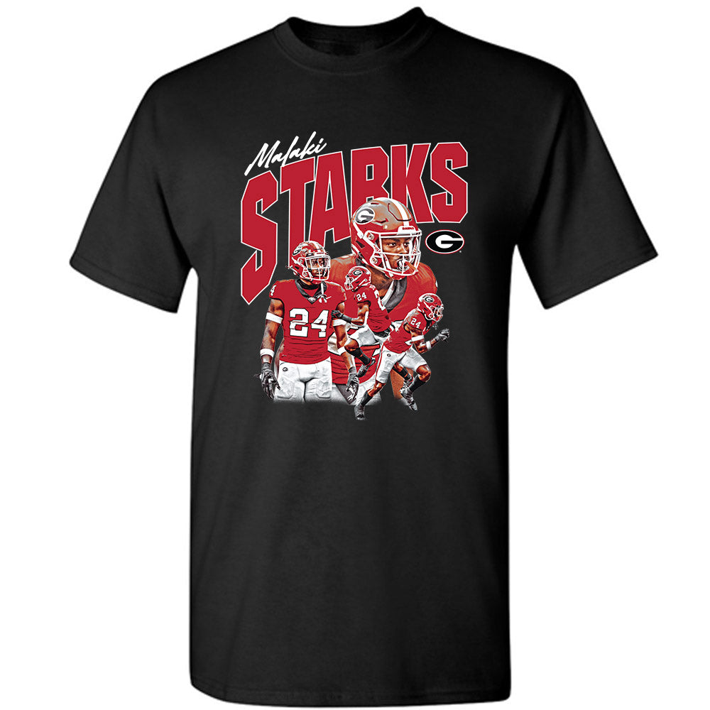 Georgia - NCAA Football : Malaki Starks - Player Collage T-Shirt-0