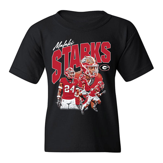 Georgia - NCAA Football : Malaki Starks - Player Collage Youth T-Shirt-0