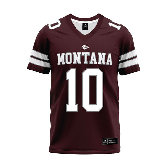 Montana - NCAA Football : TJ Rausch - Maroon Premium Football Jersey