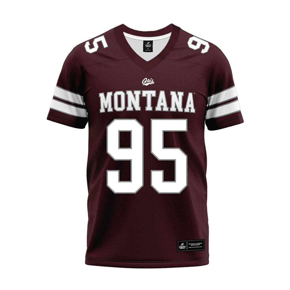 Montana - NCAA Football : Derek Moreland - Maroon Premium Football Jersey-0