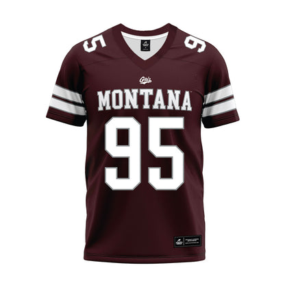 Montana - NCAA Football : Derek Moreland - Maroon Premium Football Jersey-0