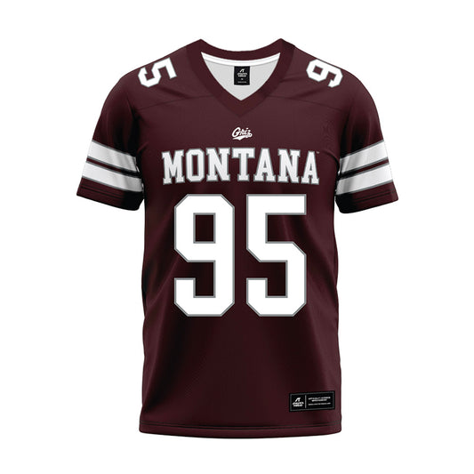 Montana - NCAA Football : Derek Moreland - Maroon Premium Football Jersey-0