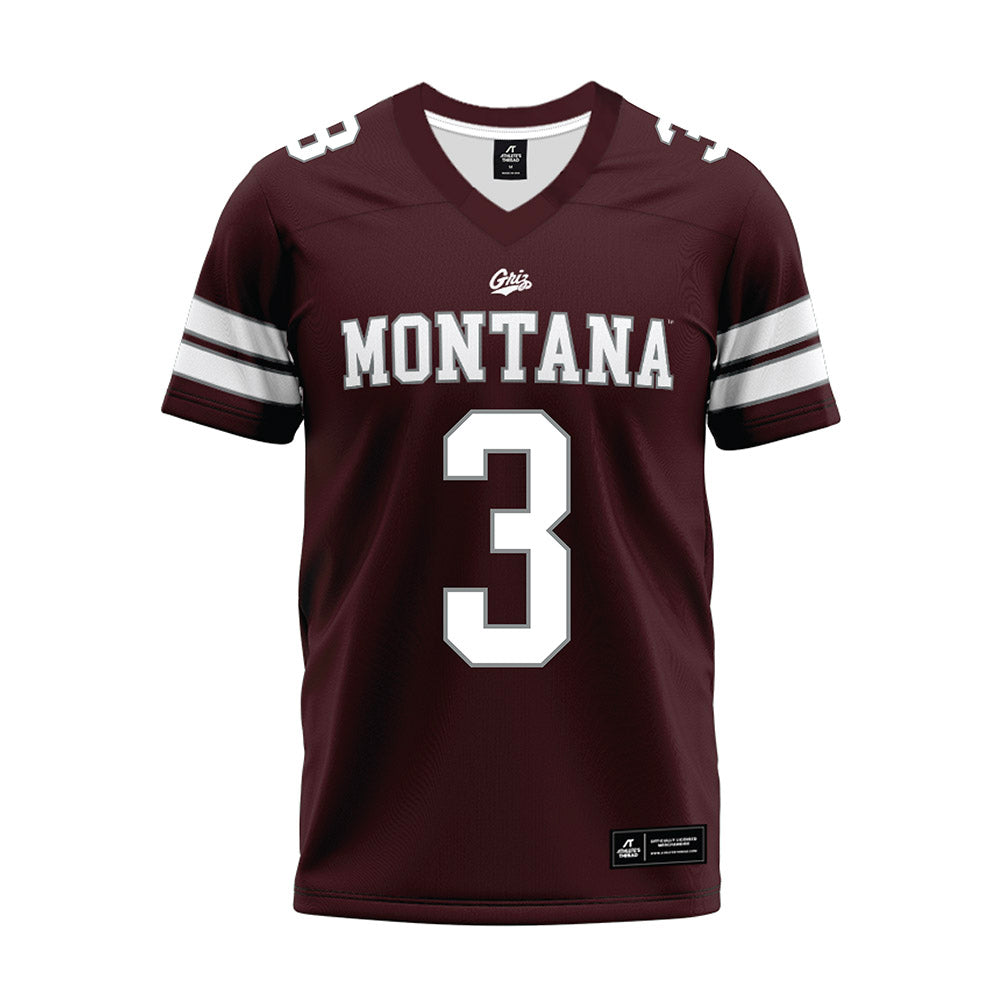 Montana - NCAA Football : brooks davis - Maroon Premium Football Jersey-0