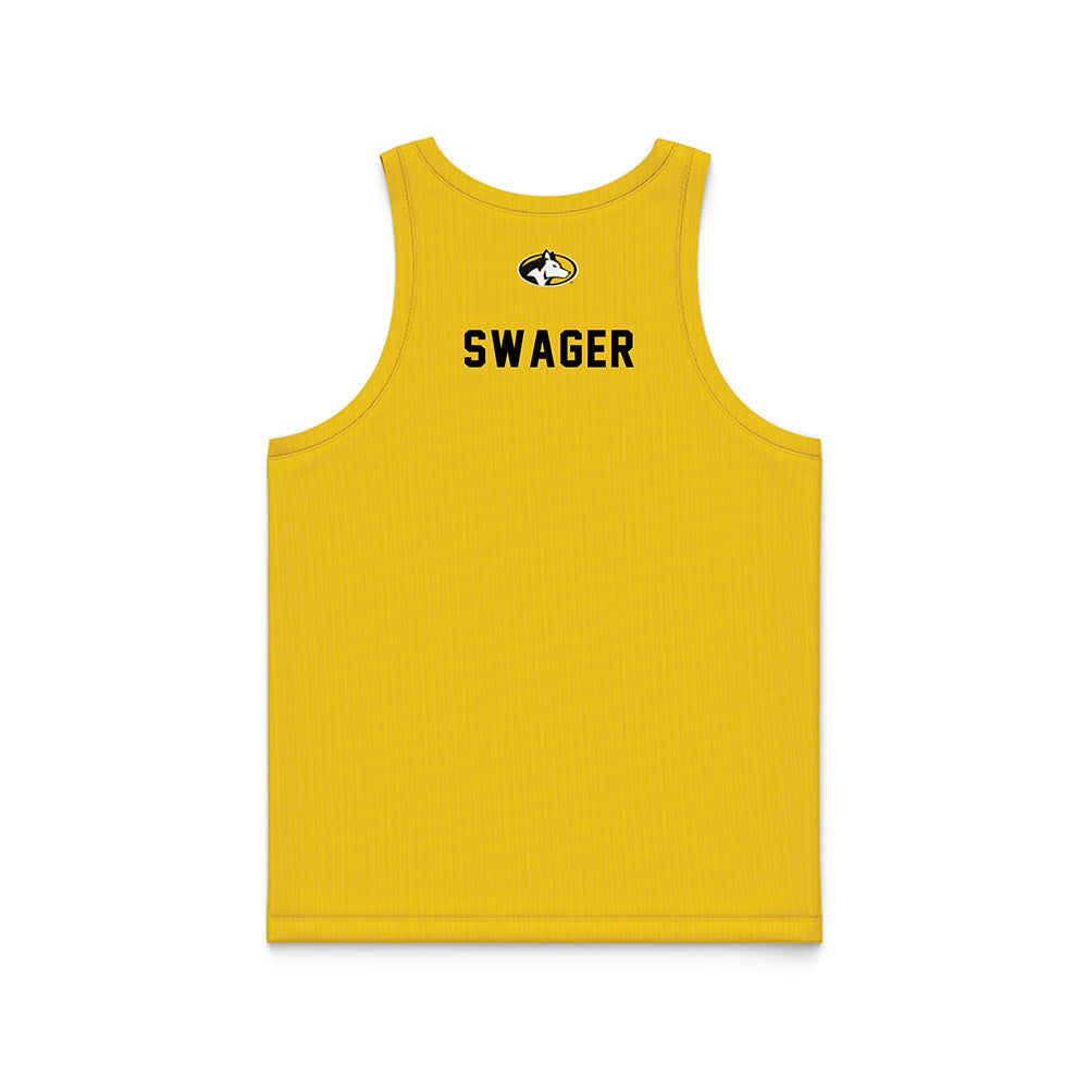 Michigan Tech - NCAA Men's Cross Country : Zebedee Swager - Yellow Basketball Jersey-1