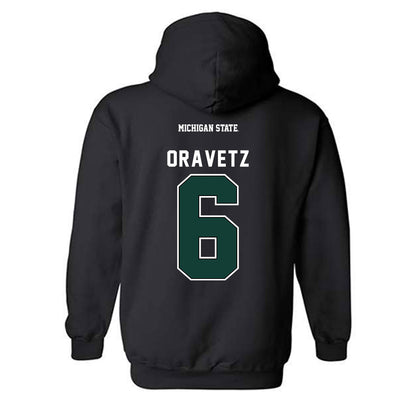 Michigan State - NCAA Men's Ice Hockey : Austin Oravetz - Hooded Sweatshirt-1