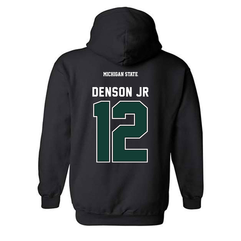Michigan State - NCAA Football : Justin Denson Jr - Generic Shersey Hooded Sweatshirt-1