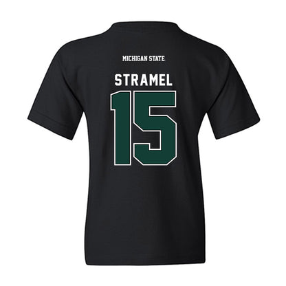 Michigan State - NCAA Men's Ice Hockey : Charlie Stramel - Youth T-Shirt-1