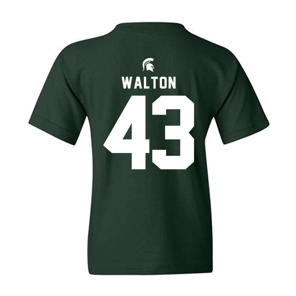 Michigan State - NCAA Men's Basketball : Colin Walton - Youth T-Shirt-1