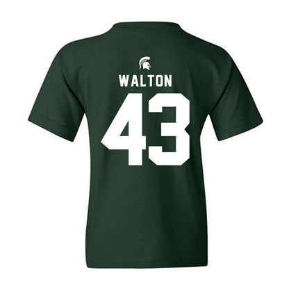 Michigan State - NCAA Men's Basketball : Colin Walton - Youth T-Shirt-1