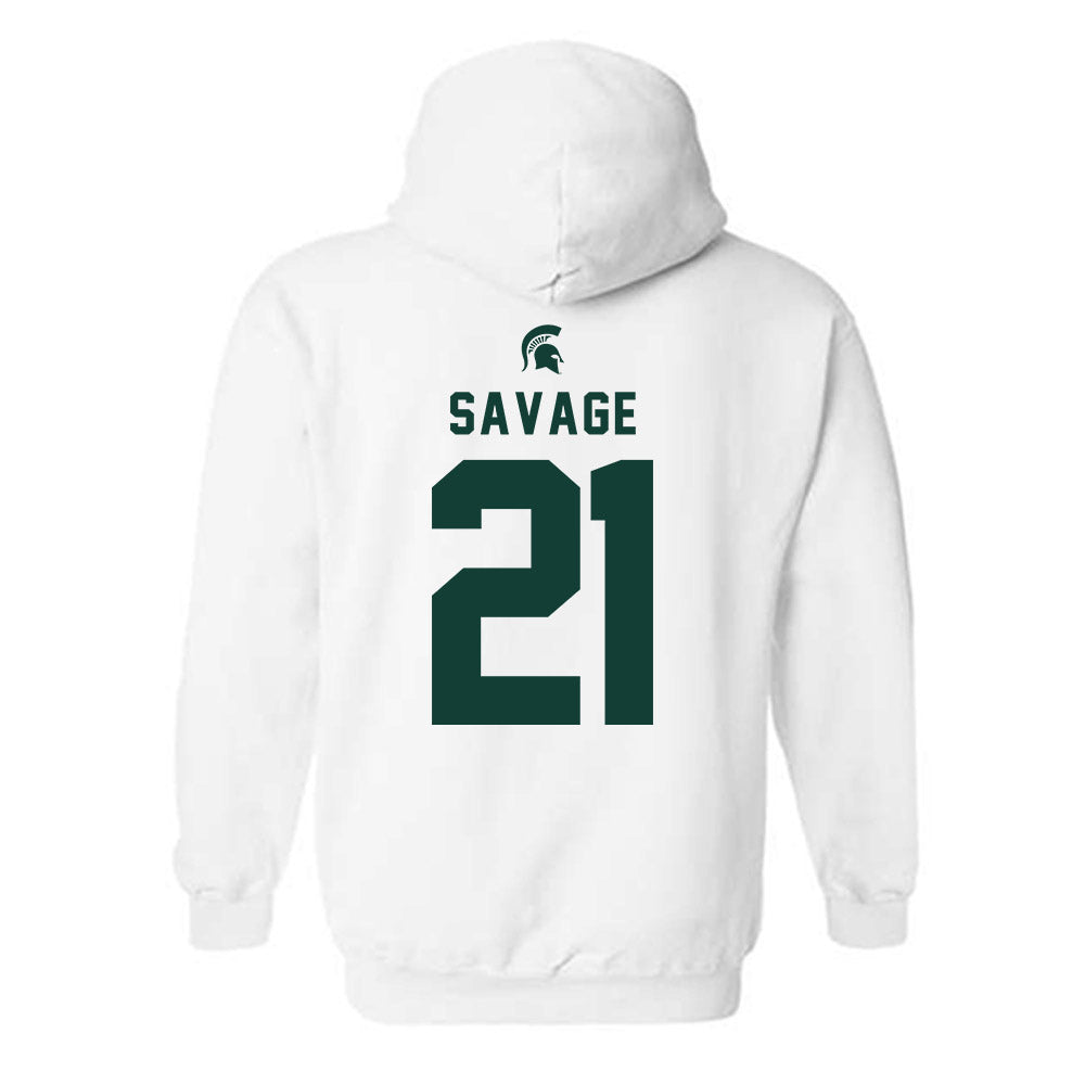 Michigan State - NCAA Men's Ice Hockey : Red Savage - Classic Shersey Hooded Sweatshirt-1