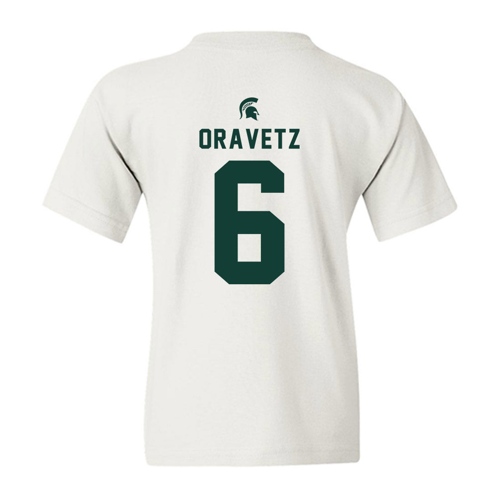 Michigan State - NCAA Men's Ice Hockey : Austin Oravetz - Classic Shersey Youth T-Shirt-1