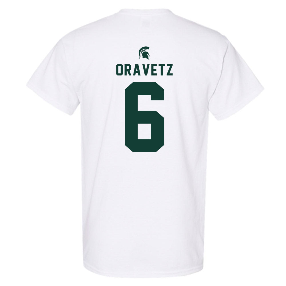 Michigan State - NCAA Men's Ice Hockey : Austin Oravetz - Classic Shersey T-Shirt-1