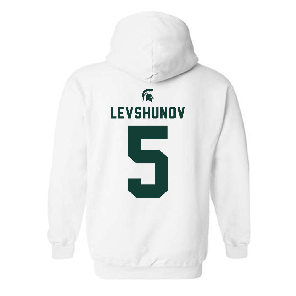 Michigan State - NCAA Men's Ice Hockey : Artyom Levshunov - Classic Shersey Hooded Sweatshirt-1