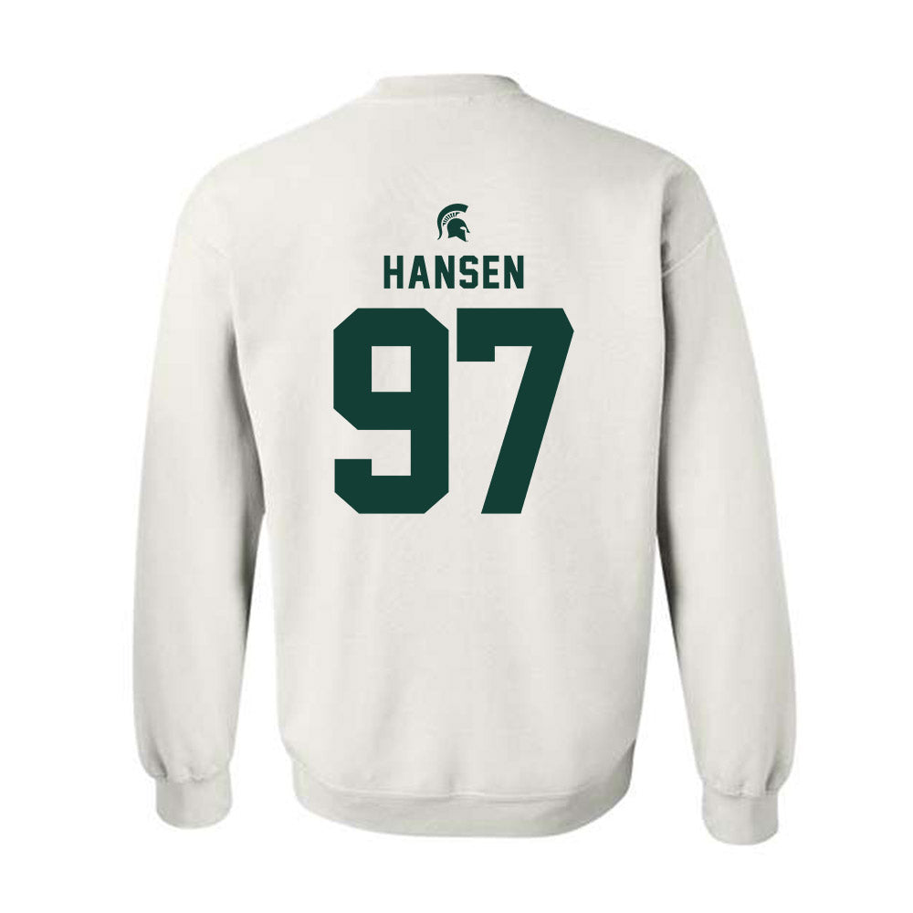 Michigan State - NCAA Football : Maverick Hansen - Classic Shersey Crewneck Sweatshirt-1