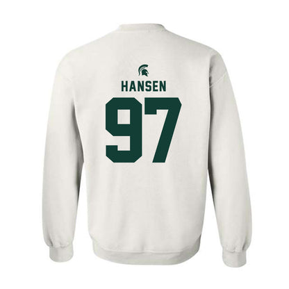 Michigan State - NCAA Football : Maverick Hansen - Classic Shersey Crewneck Sweatshirt-1