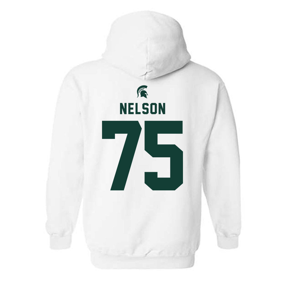 Michigan State - NCAA Football : Ben Nelson - Classic Shersey Hooded Sweatshirt-1