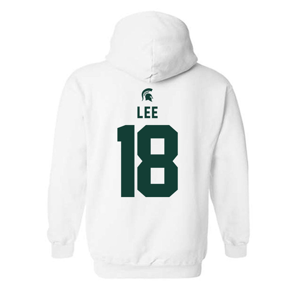 Michigan State - NCAA Men's Ice Hockey : Ryker Lee - Classic Shersey Hooded Sweatshirt-1