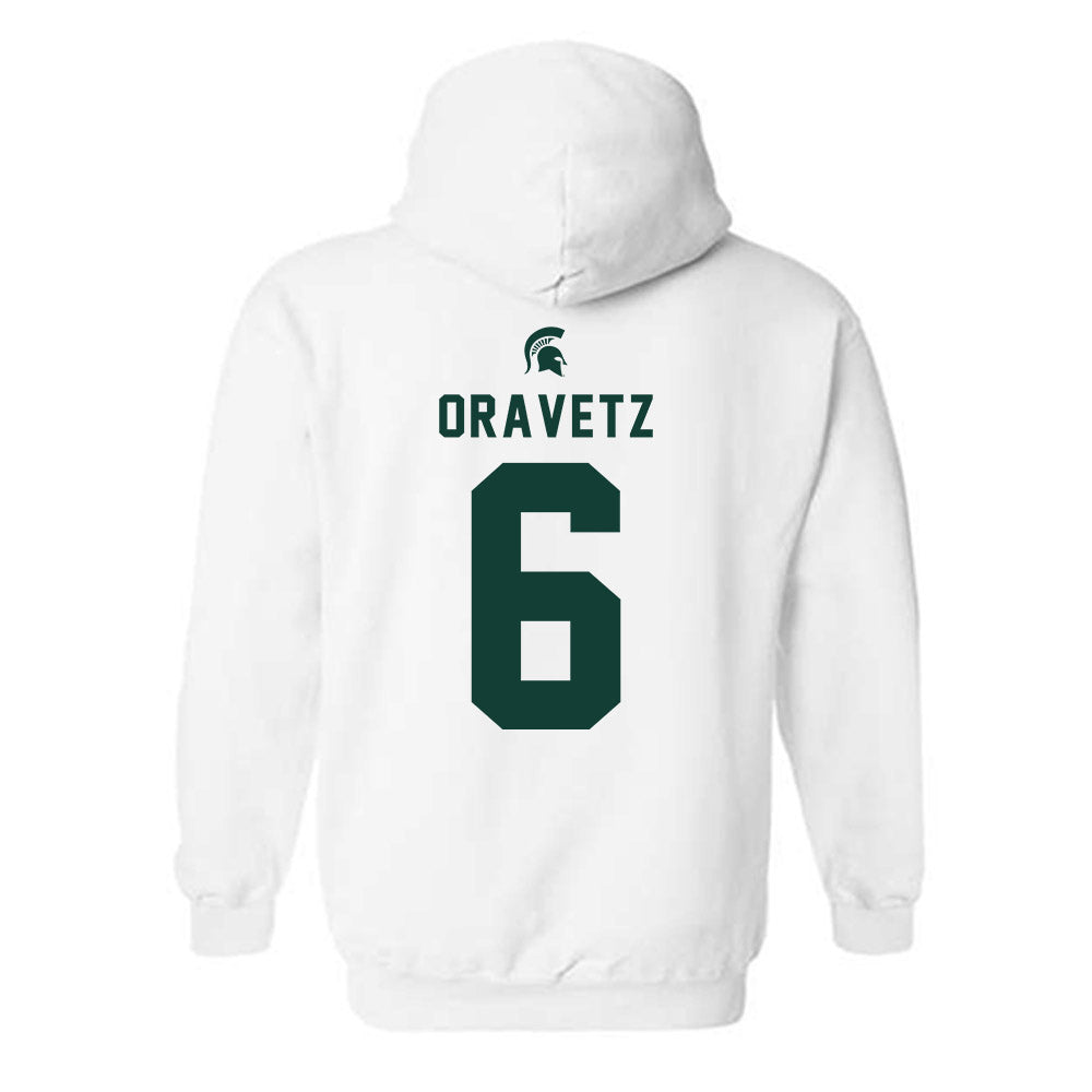 Michigan State - NCAA Men's Ice Hockey : Austin Oravetz - Classic Shersey Hooded Sweatshirt-1