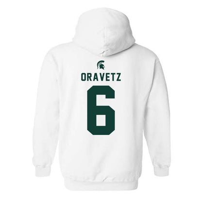 Michigan State - NCAA Men's Ice Hockey : Austin Oravetz - Classic Shersey Hooded Sweatshirt-1